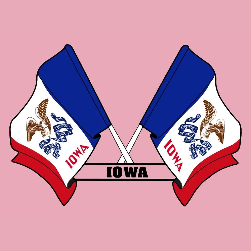 Two flags text IOWA