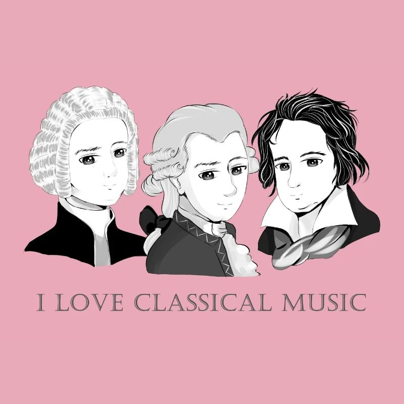 Bach - Mozart - Beethoven in chibi style