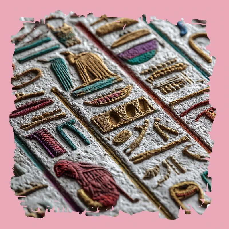 Colorful Egyptian Hieroglyphic Pattern