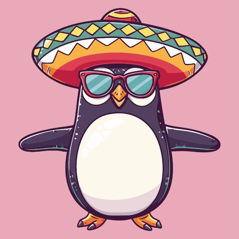 Penguin Comic Funny Sombrero