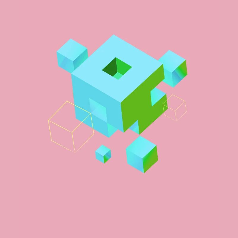 cube pixel 3d nerd game mind craft Rubix Zauber