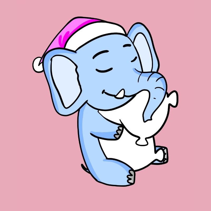 Éléphant avec oreiller et bonnet de couchage