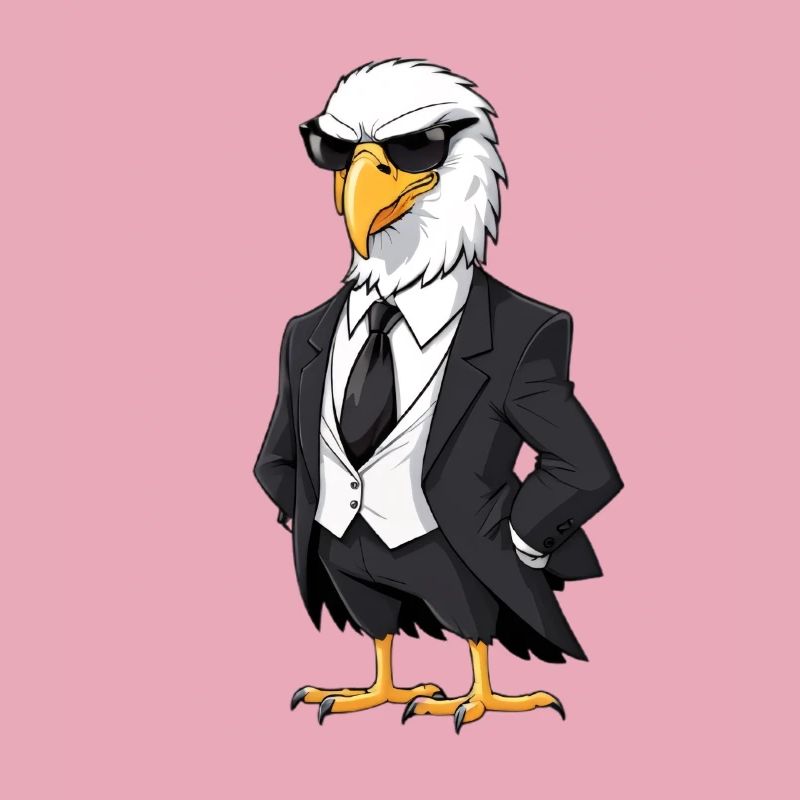 Elegant eagle in suit