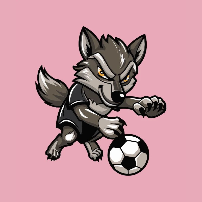 Wolfsoccer Animierter Wolf