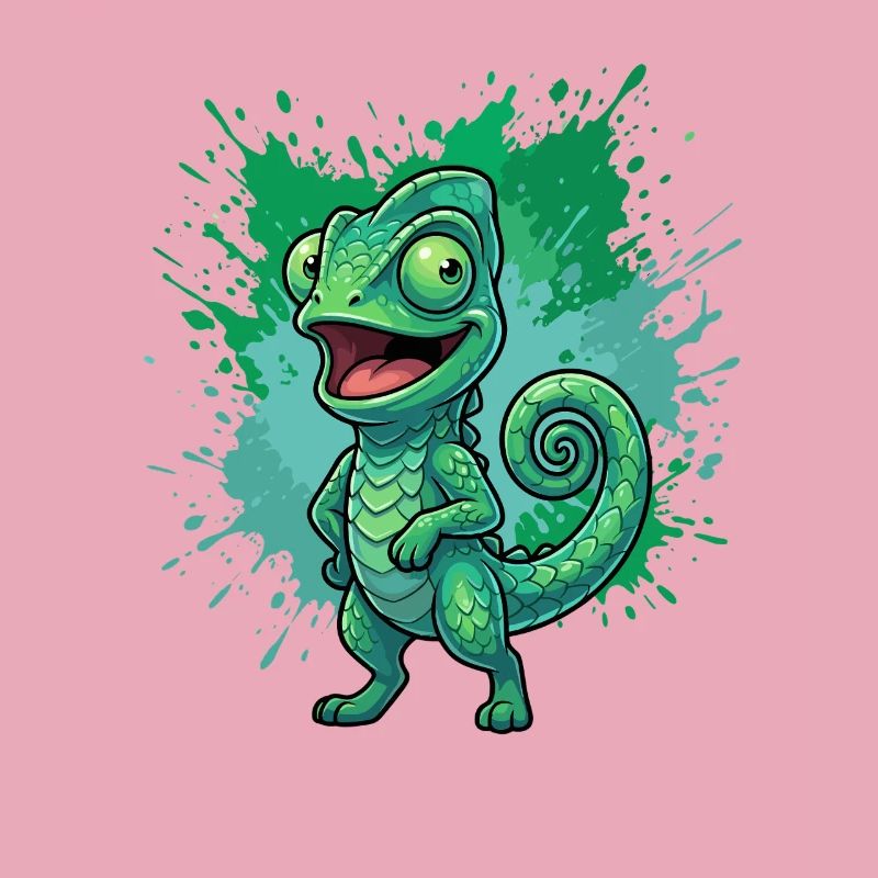 Fond éclaboussuré caméléon vert