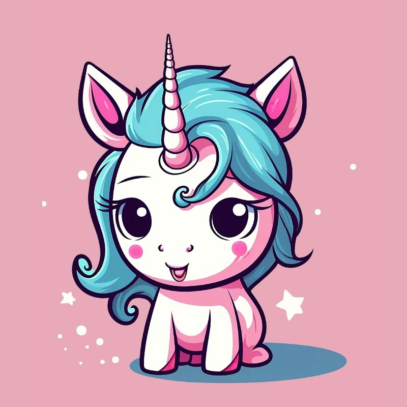 Blauhaariges Einhornchen Sticker
