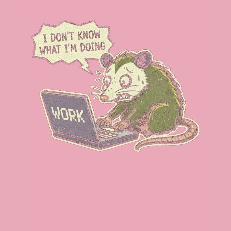 Confused rat at laptop while working