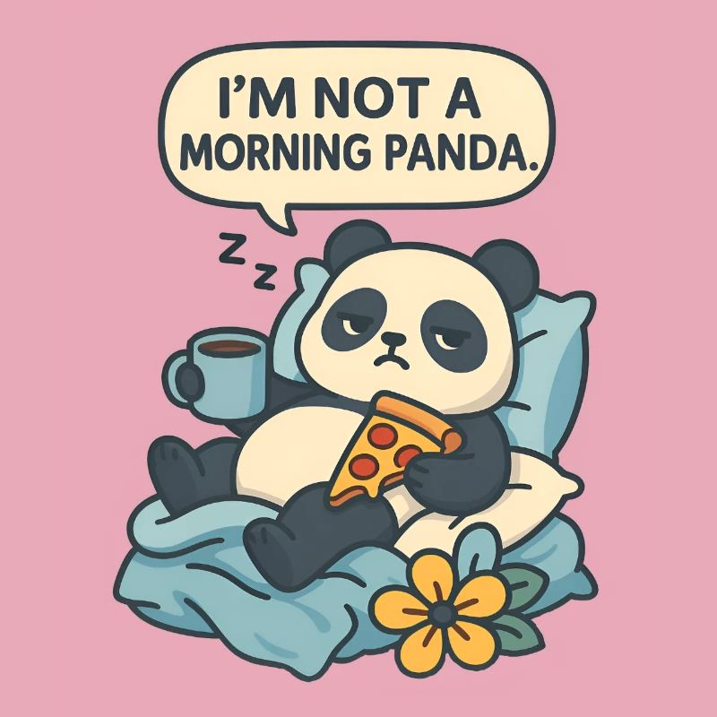 Panda relaxant avec boisson et pizza