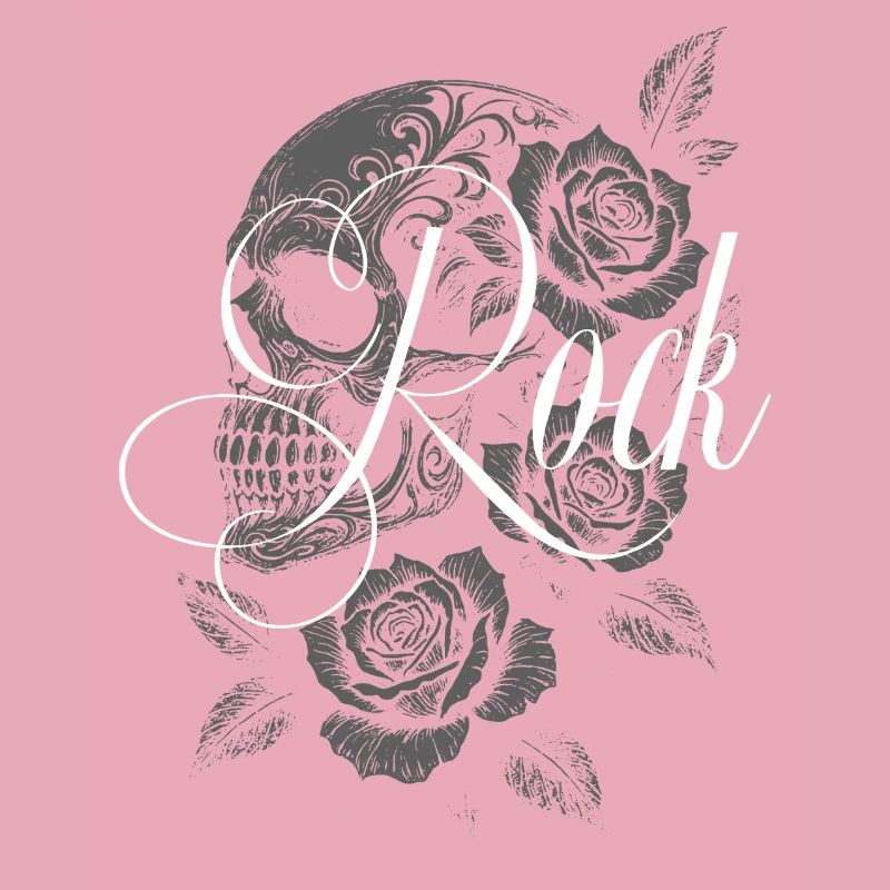 Gothic Rose Skull Rock Graphic