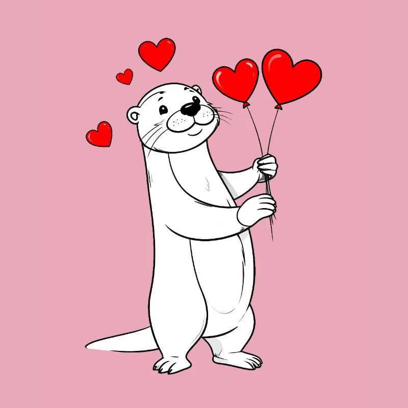 Loutre à la Saint-Valentin