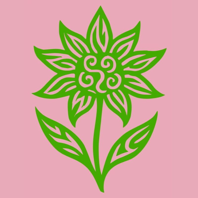Creative flower with tribal pattern - color variable