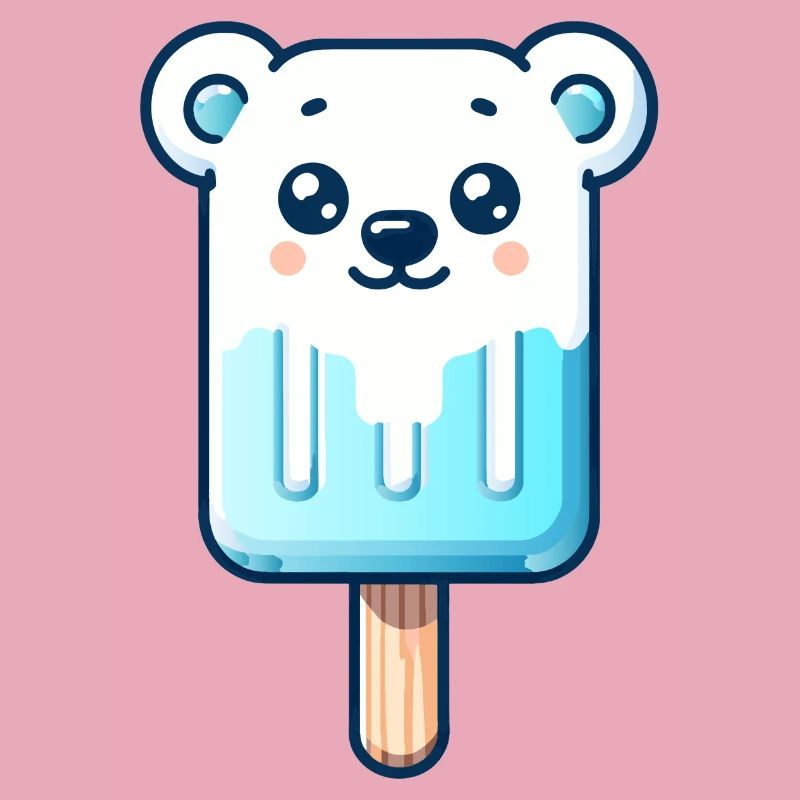 Ein Eis in Form eines lächelnden Eisbären