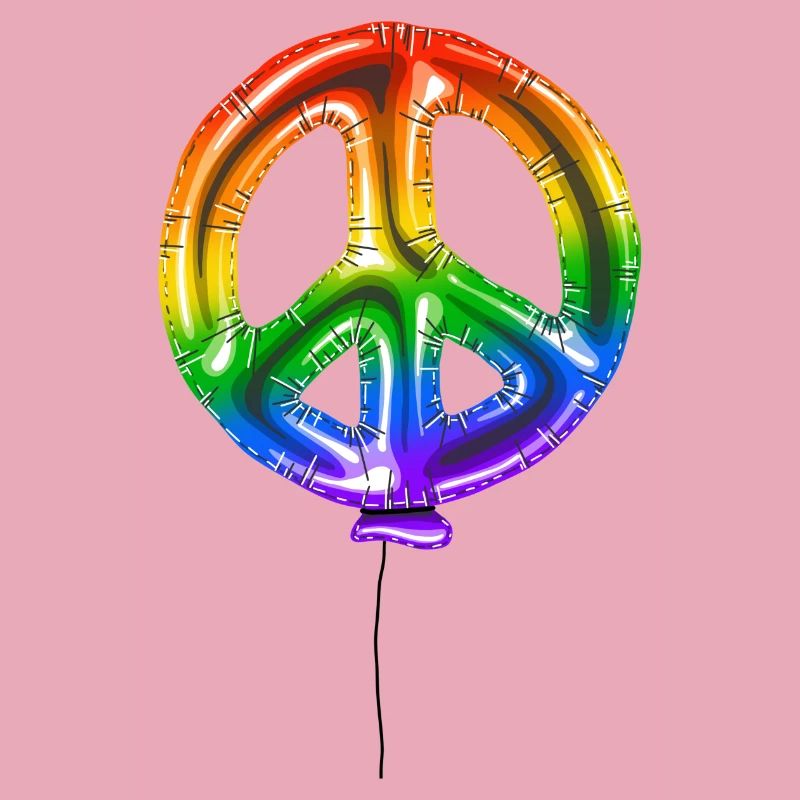 Regenbogen Luftballon – digitale Illustration 2023