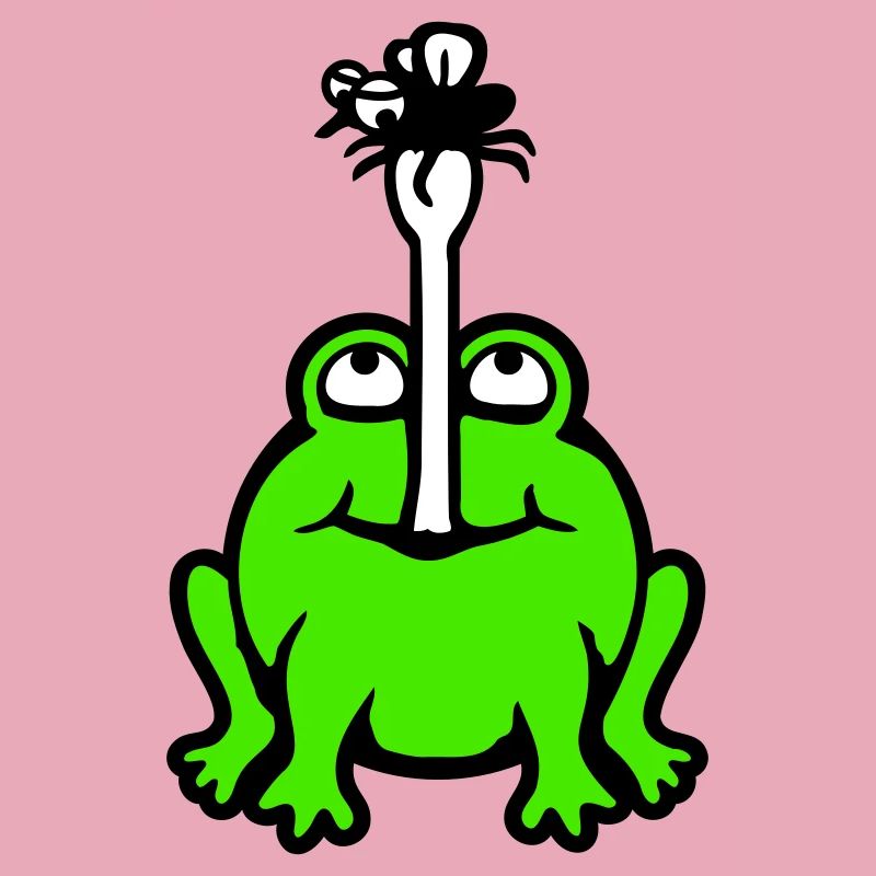 Frog catches fly tongue mosquito eat hunger toad