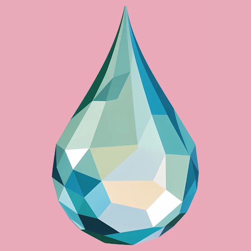 Wassertropfen - Cooles Low Poly Logo