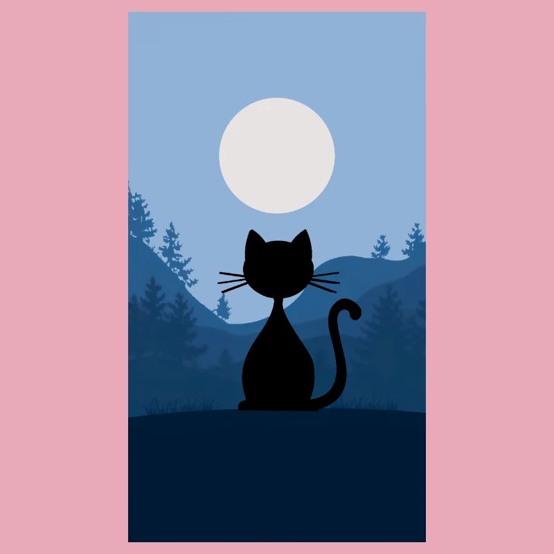 Chat au clair de lune