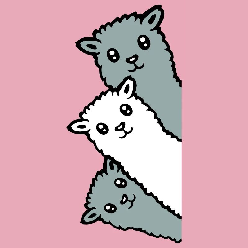 3 Alpacas Llamas Looking Curious Animal Heads Joy