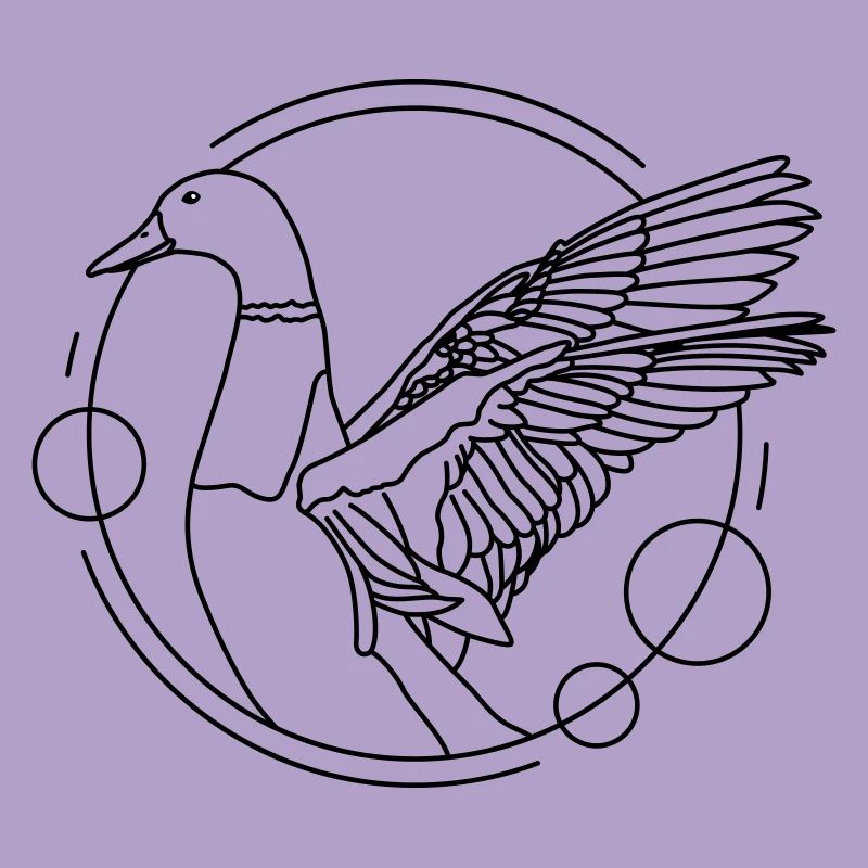 Canard aux ailes déployées - géométrique