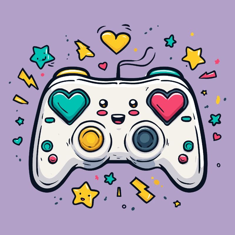 Herzcontroller Neon Spieldesign