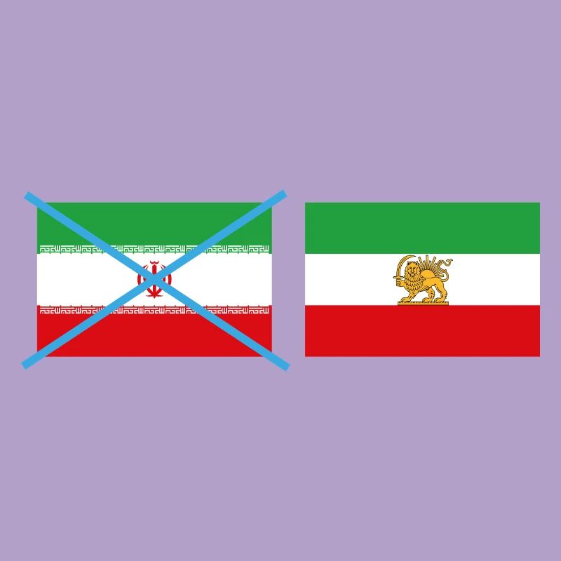 Smashed Iran flags