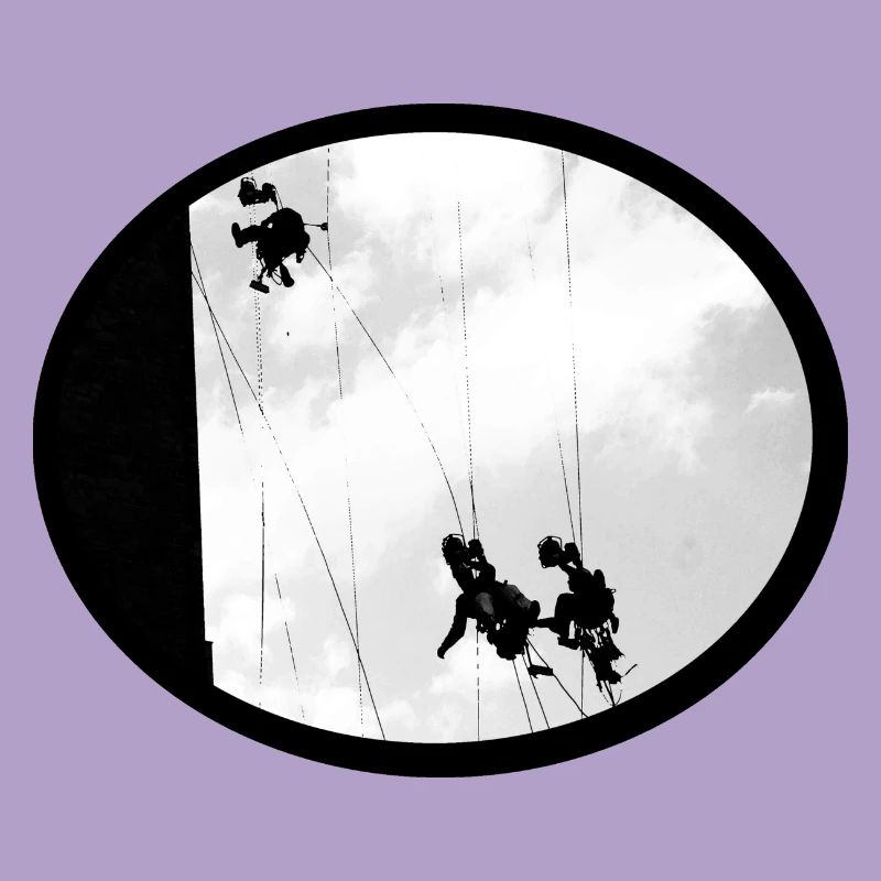 Window cleaner at lofty heights