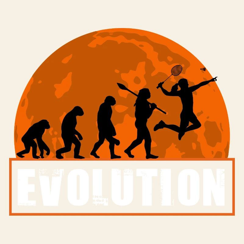 Badminton Evolution Player Smash Racket Sport Art