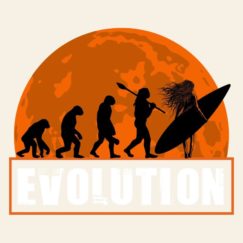 Évolution de la silhouette vintage du coucher de soleil surf