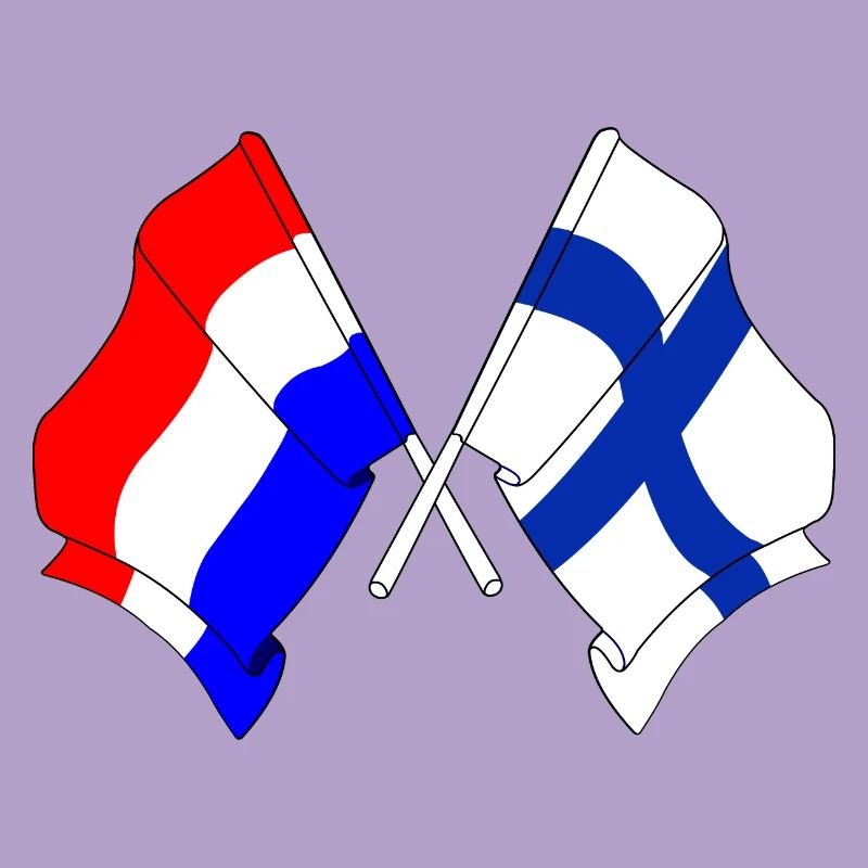 Drapeau des Pays-Bas et drapeau de la Finlande