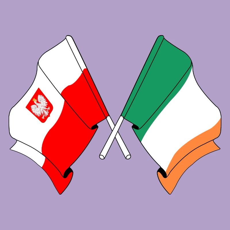 Drapeau de la Pologne, drapeau de l’Irlande