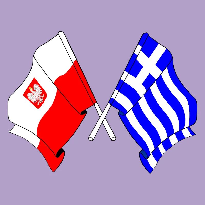 Drapeau Pologne, drapeau Grèce