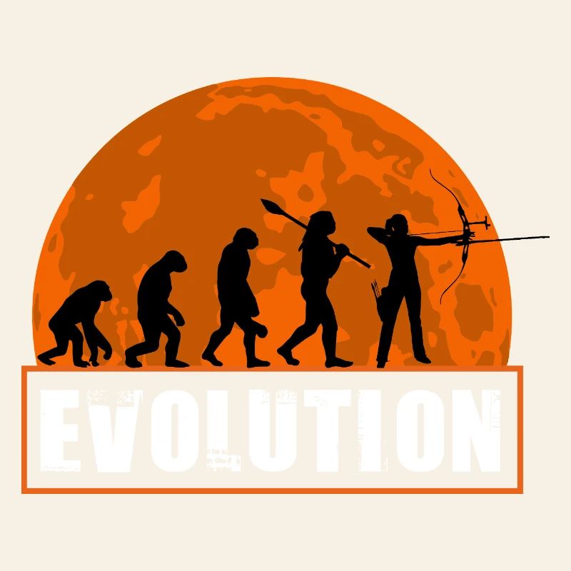 Archery Evolution Hunter Silhouette Retro Vintage