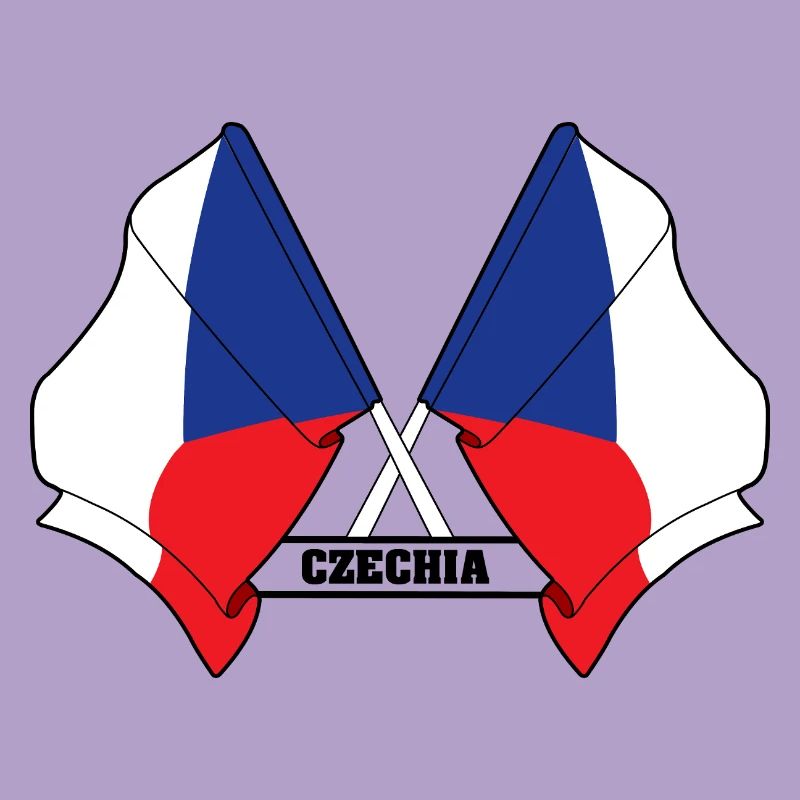 RÉPUBLIQUE TCHÈQUE – Drapeaux croisés
