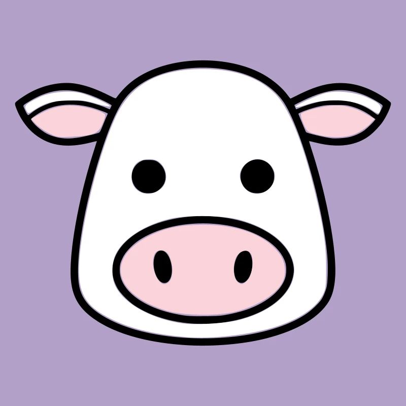 Mignonne Tête de Vache Visage Vector de la BD