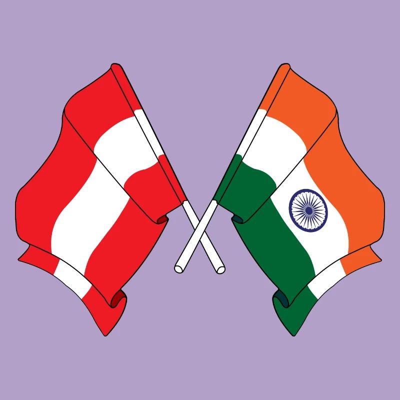 Drapeau Autriche, Drapeau Inde