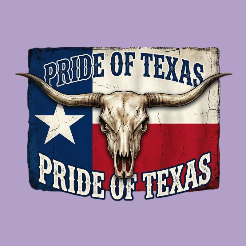 Texas Pride Horns Skull