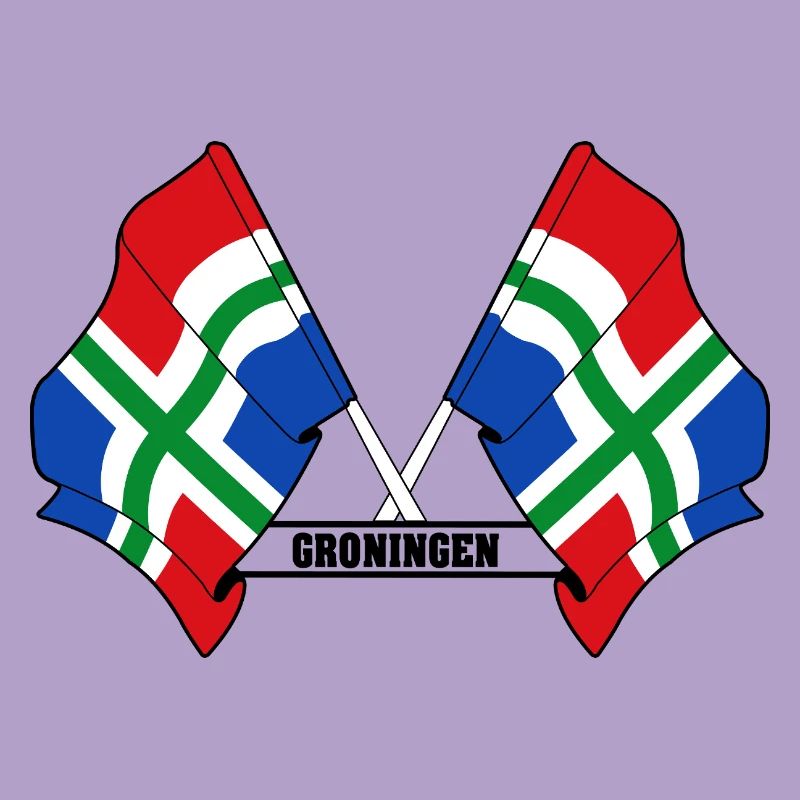 Two flags text GRONINGEN