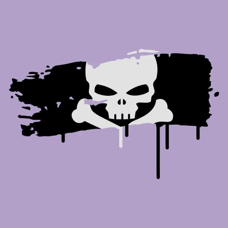 pirate flag painted with a brush stroke