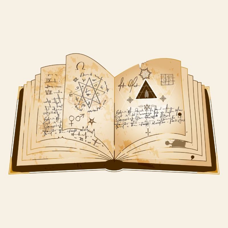 ancient magic book with ancient spells