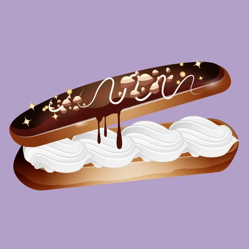 Illustration d’un éclair farci à la crème