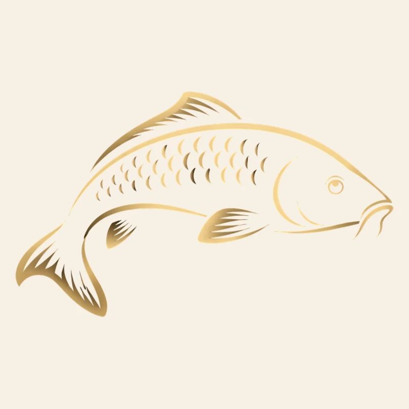 Graphisme minimaliste de pêche Carp Fish