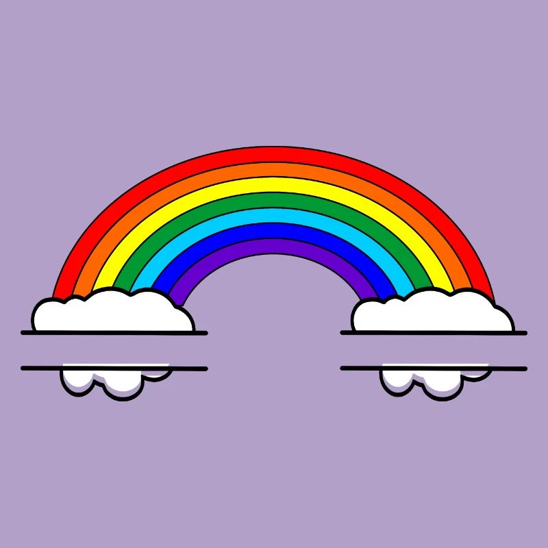 Rainbow with two name bubbles