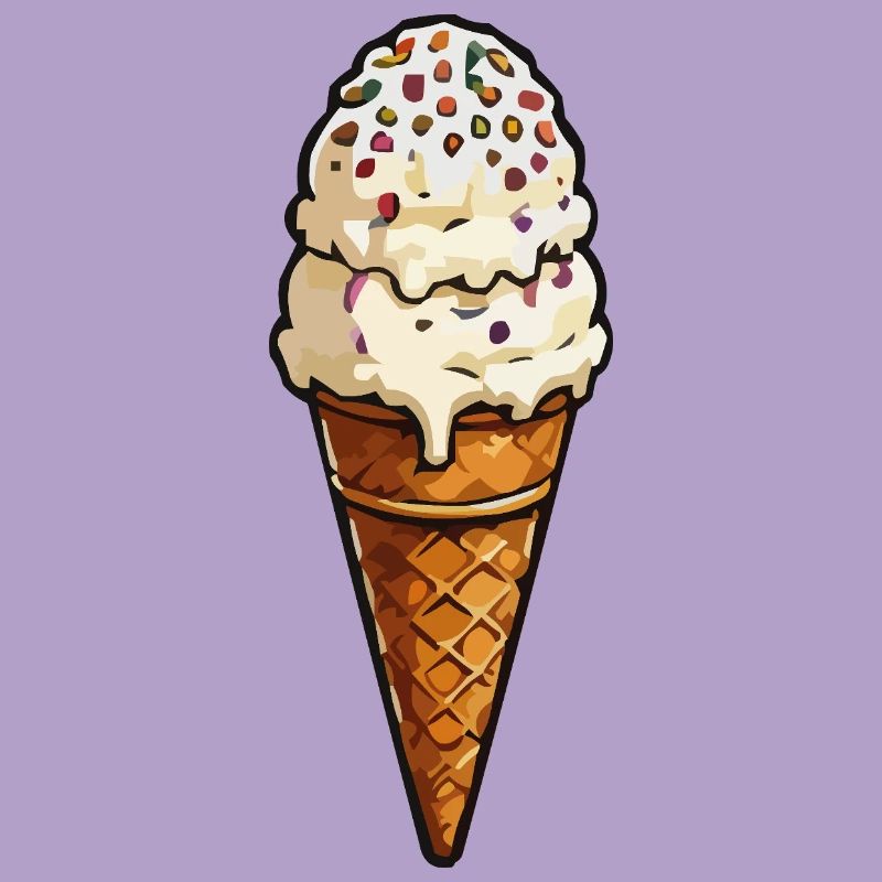 Doppel-Eiscreme mit Streuseln