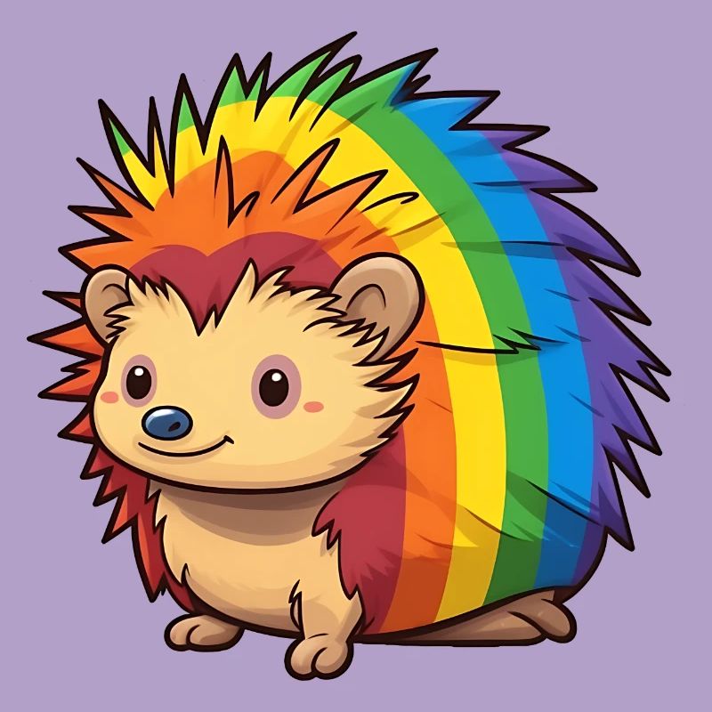 Conception de hérisson aux couleurs du drapeau arc-en-ciel | Orgueil