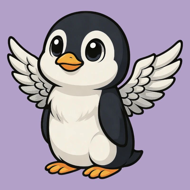 Ange pingouin mignon