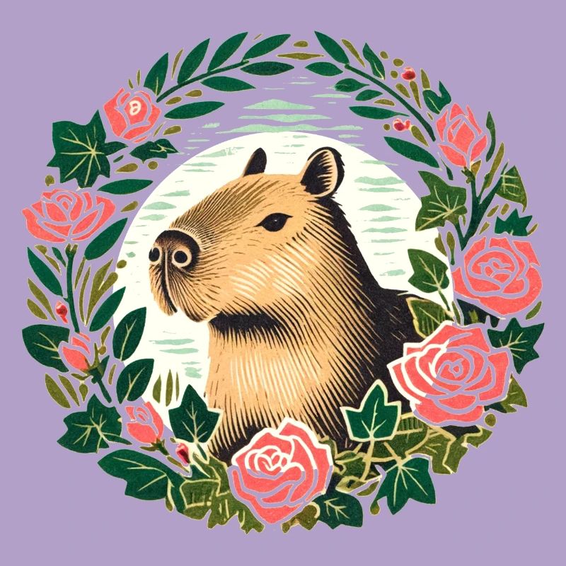 Capybara Rose Wreath