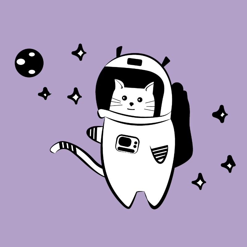 Chat cool dans l'espace