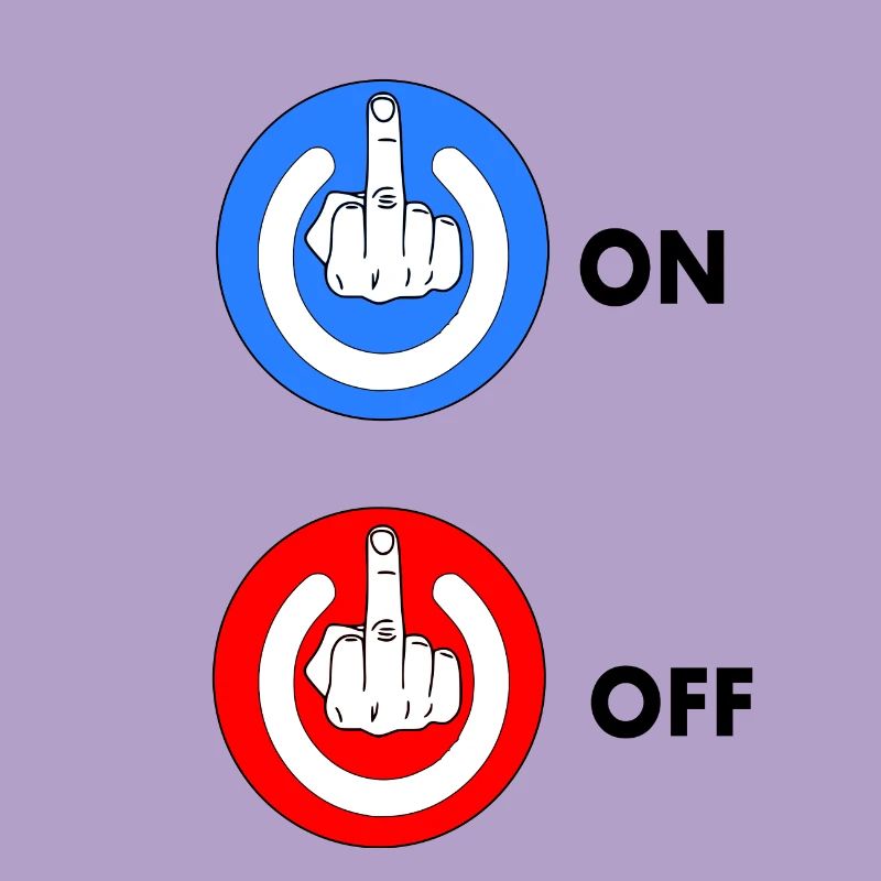 Middle finger ON and OFF