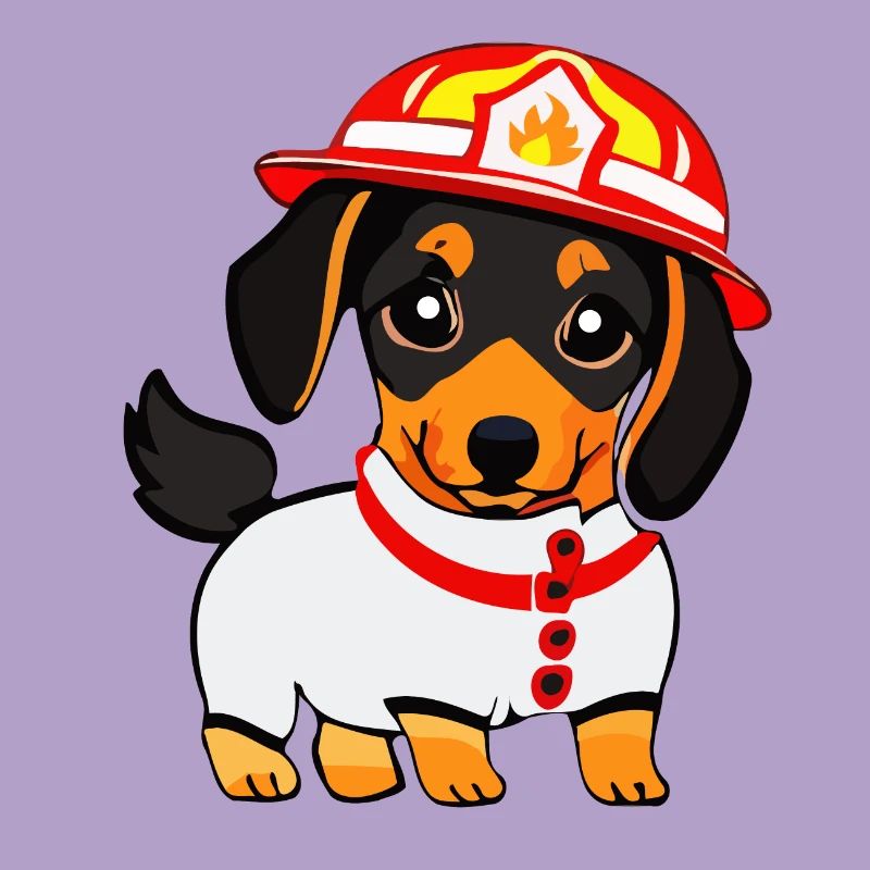 Dachshund en tant que pompier