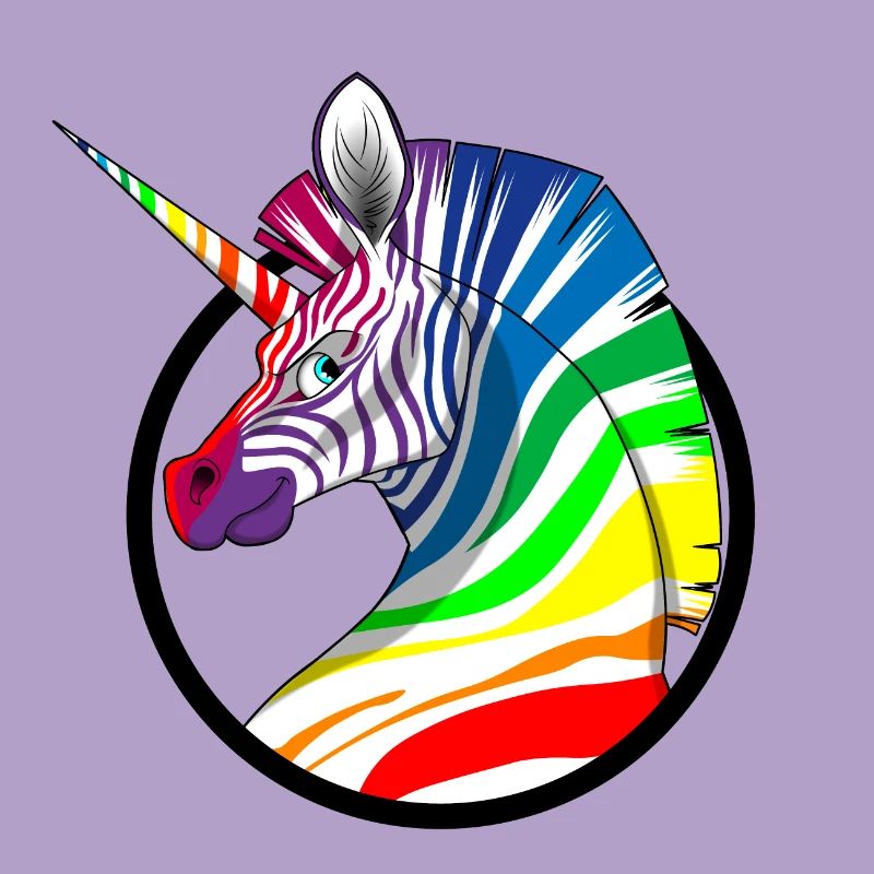 Regenbogen Einhorn Zebra