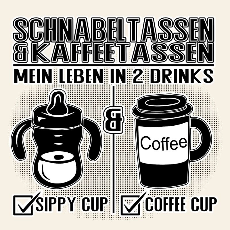 Schnabeltasse und Kaffeetasse Eltern Humor Design